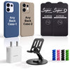 Complete Mobile Care Kit (Get Any 2 Cases+2 Tempered Glass+25W Charger Adapter+Metallic Mobile Stand+Cable Protector)