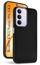 For Realme C85 5G | Realme Narzo 90x Back Cover Case Rubberised (Textured Grip Design | Micro-Fiber Cloth Inside | Slim and Light Weight | Soft Touch and Feel)