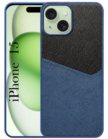 For Apple iPhone 15 Back Cover Case (Dual PU Leather Stitch | Professional Minimalist | Soft and Flexible)