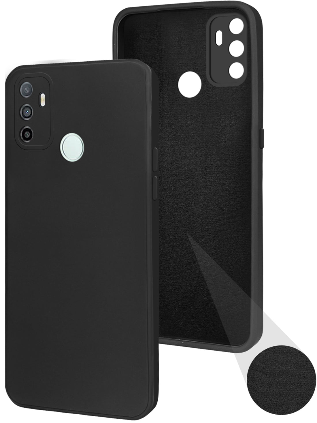 For Oppo A53 | Oppo A33 | Oppo A53s Back Cover Case ( Matte Finish Silicone with Inside Fiber cloth)