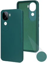 For Vivo iQOO Z9s Back Cover Case ( Matte Finish Silicone with Inside Fiber cloth)