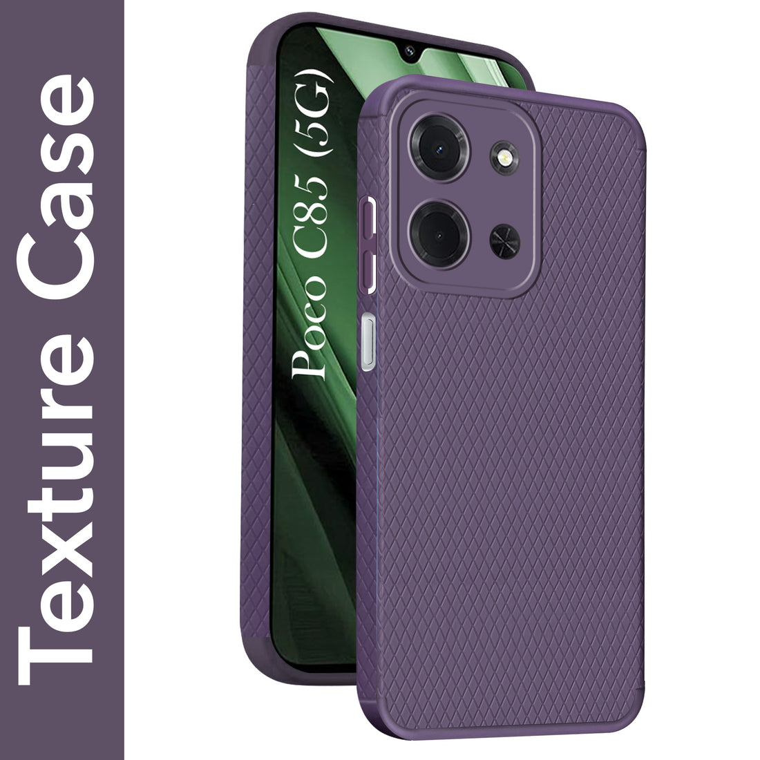 For Poco C85 5G Back Cover Case Liquid Silicone (Camera Protection | Side Grip Texture | Soft and Flexible)