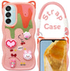 For Samsung Galaxy M15 5G Back Case Cover Strap (3D embossed Figures | Strap Holder | 360* Soft Cushion with Camera Bump)