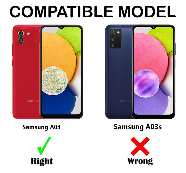 For Samsung Galaxy A03 Back Cover Case Hybrid (Shockproof with Polycarbonate Clear Panel | Professional Black)