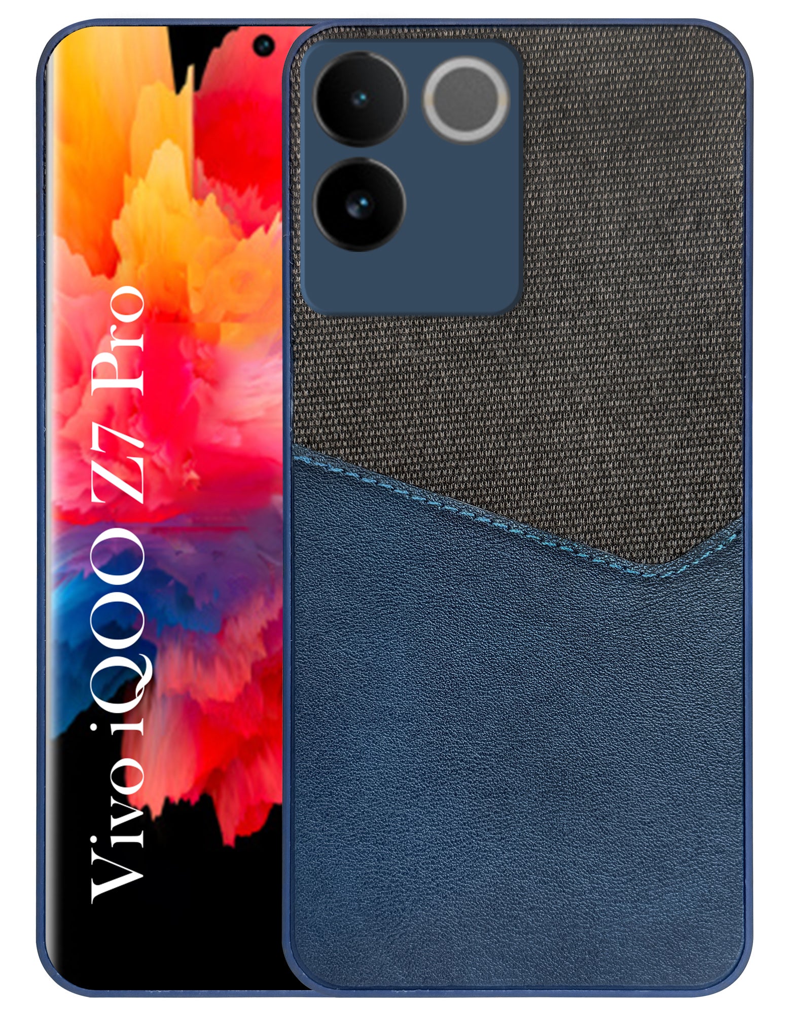 For Vivo iQOO Z7 Pro Back Cover Case (Dual PU Leather Stitch | Professional Minimalist | Soft and Flexible)
