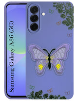 For Samsung Galaxy A36 5G Back Cover Case (Soft Butterfly Embroidery | Women Teen Girls | Camera Protection| Matte Silicone)