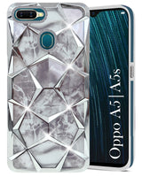 For Oppo A5 | Oppo A5s Back Cover Case (Dual Design Glitter Sparkle and Detachable Diamond Print Case | Soft and Flexible)