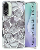 For Samsung Galaxy M56 | Samsung Galaxy F56 Back Cover Case Compatible 3D Silicone (Dual Design Glitter Sparkle and Detachable Diamond Print Case | Soft and Flexible)