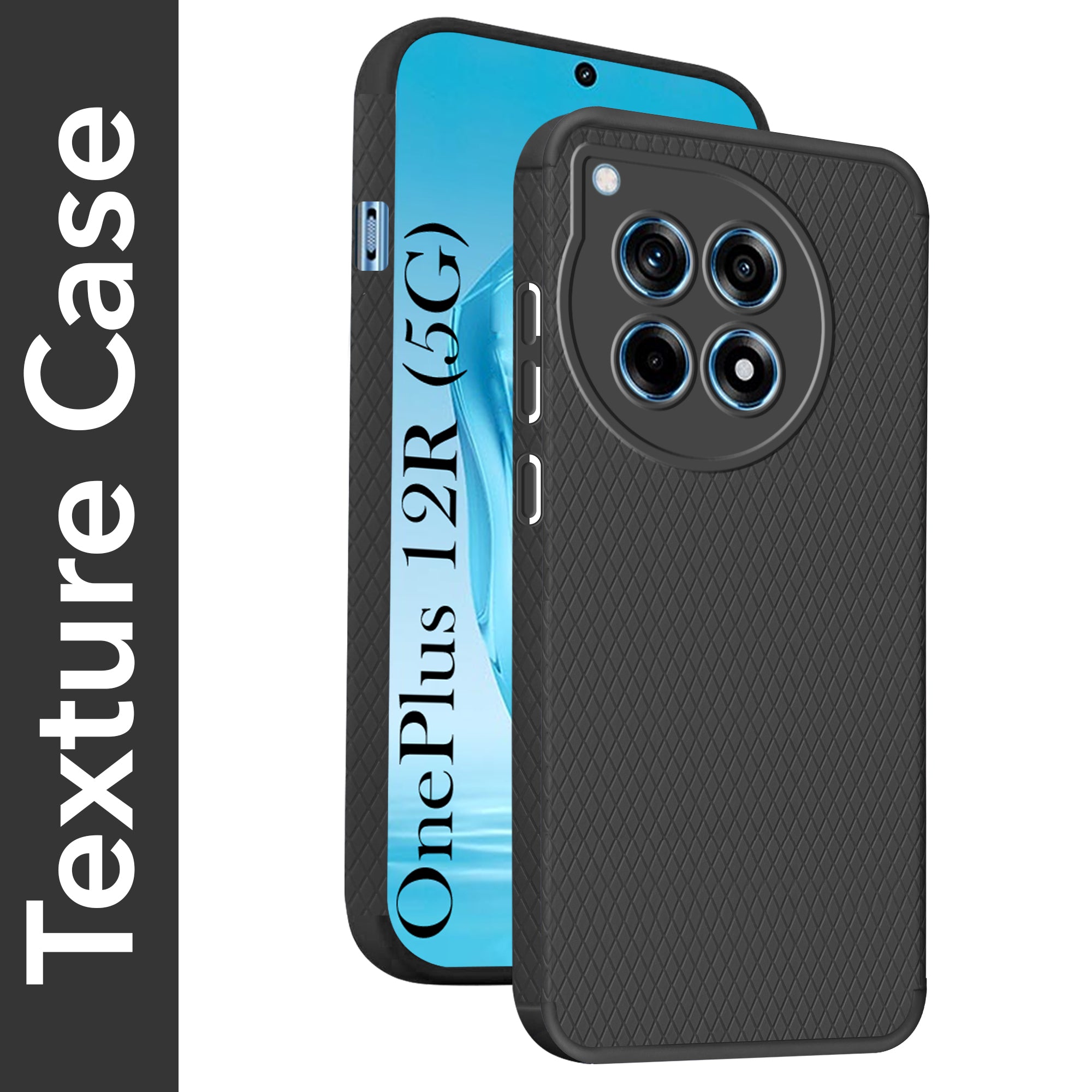 For OnePlus 12R 5G Back Cover Case (Minimalist Design Stitched Leather | Shockproof Raised Edges for Camera & Screen Protection)