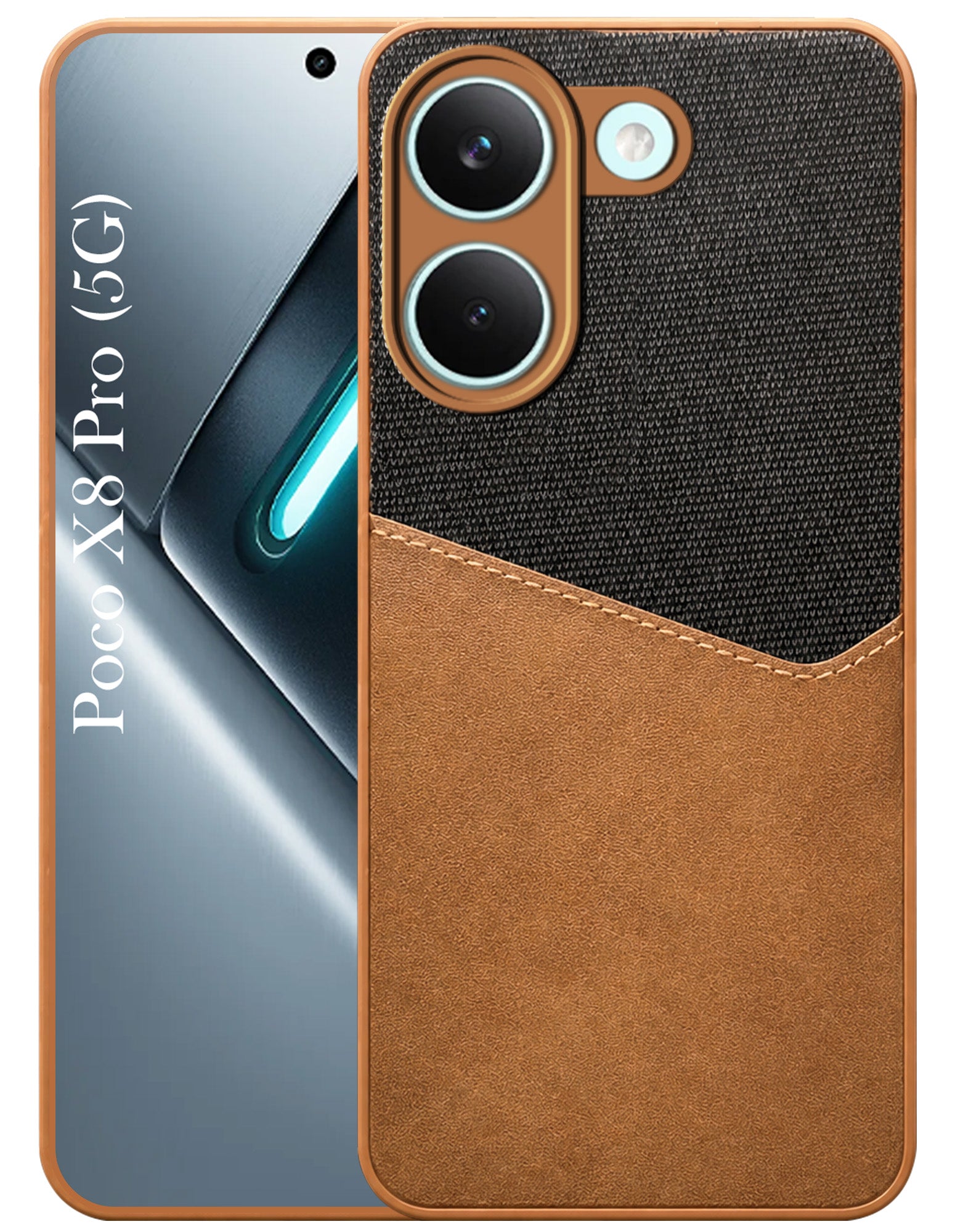 For Poco X8 Pro Back Cover Case (Dual PU Leather Stitch | Professional Minimalist | Soft and Flexible)
