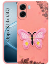 For Oppo K14x 5G Back Cover Case (Soft Butterfly Embroidery | Women Teen Girls | Camera Protection| Matte Silicone)