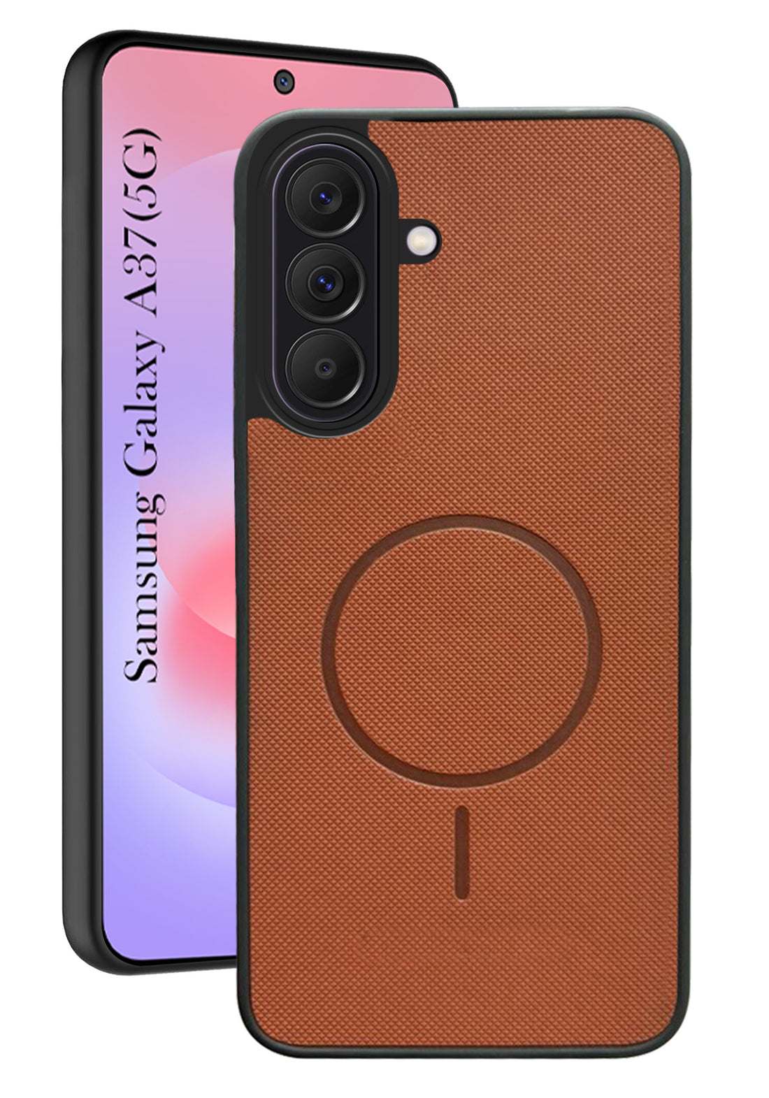 For Samsung Galaxy A37 5G Back Cover Case PU Leather (Texture Grip Design | Professional Minimalist | Camera Protection | Soft and Flexible)