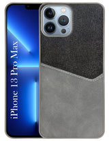 For Apple iPhone 13 Pro Max Back Cover Case (Dual PU Leather Stitch | Professional Minimalist | Soft and Flexible)