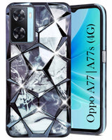 For Oppo A77 4G | Oppo A77s Back Cover Case ( Dual Design Glitter Sparkle and Detachable Diamond Print Case | Soft and Flexible)