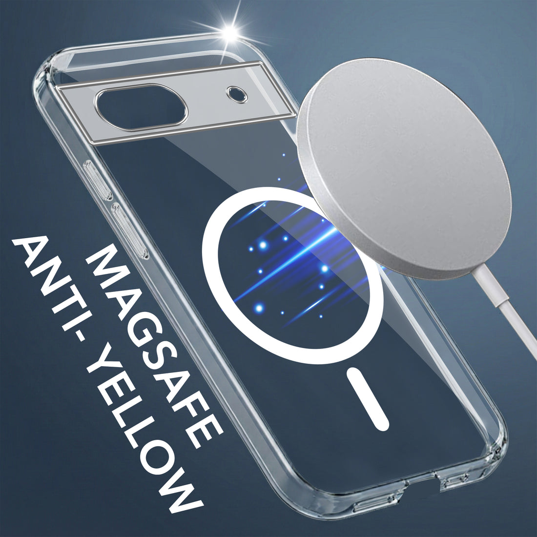 For Google Pixel 7a Back Cover Case Lifetime Anti-Yellow MagSafe Compatible Clear (Sleek Hard Crystal | Shockproof and Camera Protection)