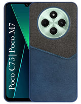 For Poco C75 | Poco M7 Back Cover Case (Dual PU Leather Stitch | Professional Minimalist | Soft and Flexible)