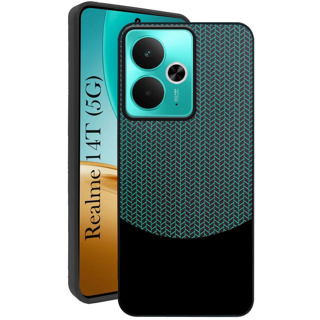 For Realme 14T Back Cover Case (Elegant PU Leather Finish | Premium Minimalist Professional | Camera Protection Bump)
