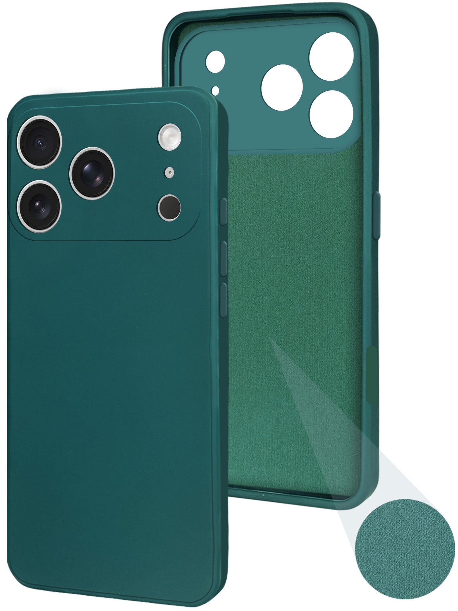 For Apple iPhone 17 Pro Back Cover Case (Matte Finish Silicone with Inside Fiber Cloth)