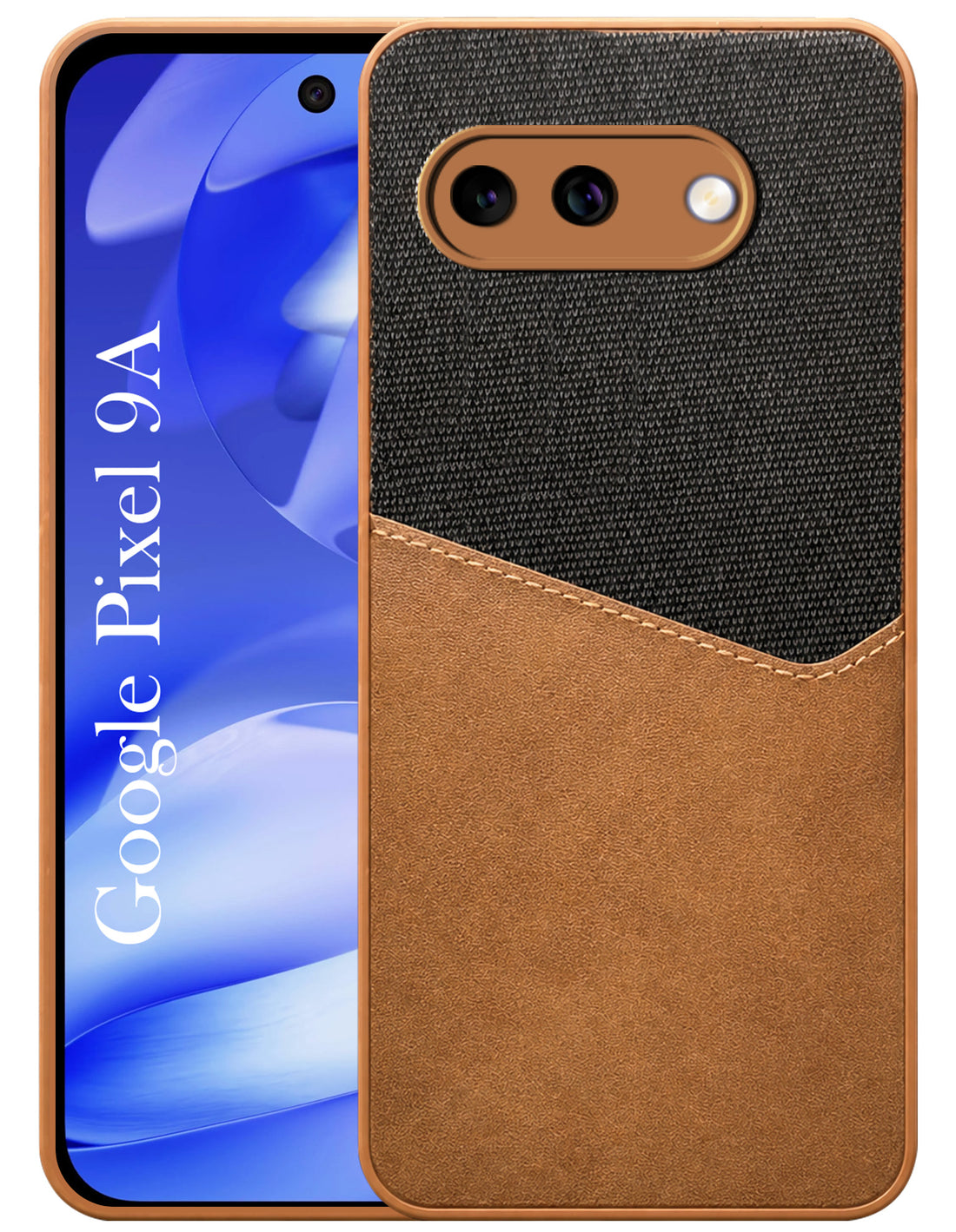 For Google Pixel 9A Back Cover Case (Dual PU Leather Stitch | Professional Minimalist | Soft and Flexible)