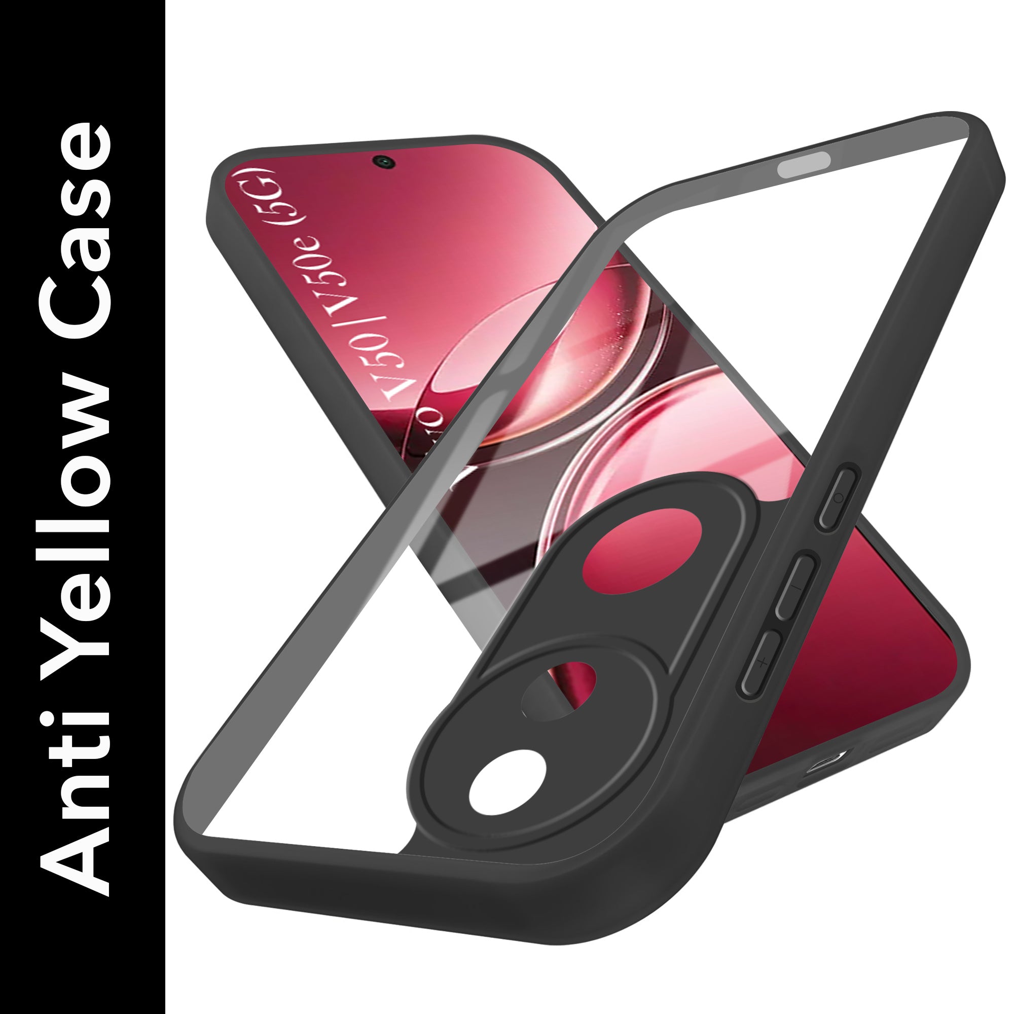 For Vivo V50 | Vivo V50e Back Cover Case(Lifetime Anti Yellow | Anti Scratch | Crystal Clear Shockproof)