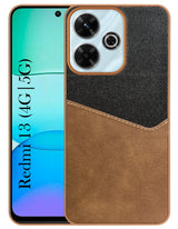 For Xiaomi Mi Redmi 13 4G | 5G Back Cover Case (Dual PU Leather Stitch | Professional Minimalist | Soft and Flexible)