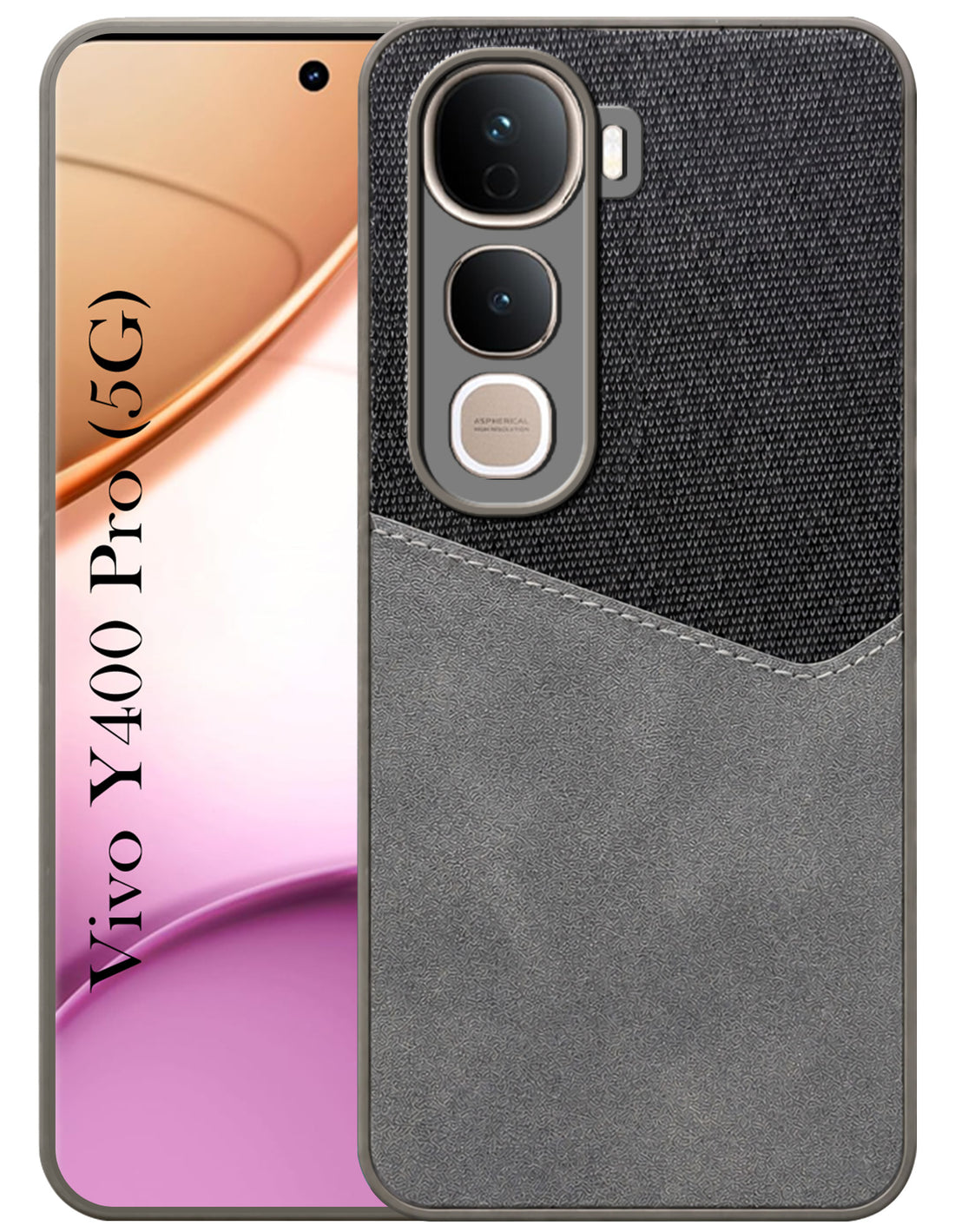 For Vivo Y400 Pro Back Cover Case (Dual PU Leather Stitch | Professional Minimalist | Soft and Flexible)