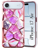 For Apple iPhone 17 Air Back Cover Case Compatible 3D Silicone (Dual Design Glitter Sparkle and Detachable Diamond Print Case | Soft and Flexible)