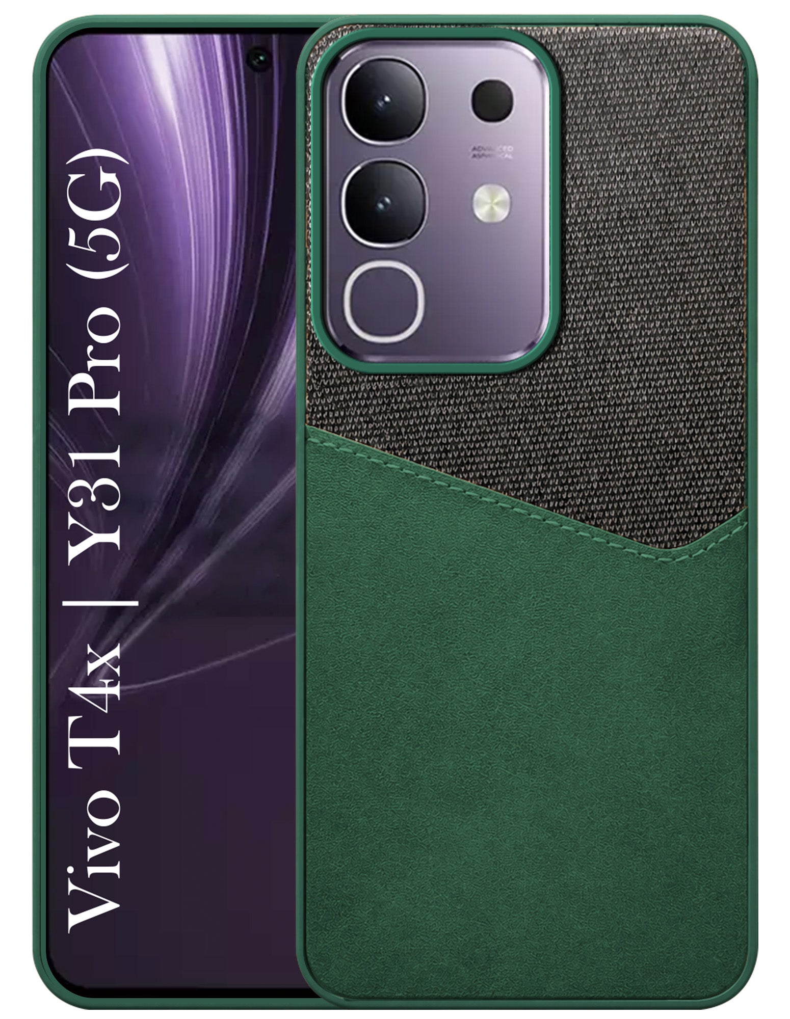 For Vivo T4x | Vivo Y31 Pro Back Cover Case(Dual PU Leather Stitch | Professional Minimalist | Soft and Flexible)