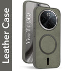 For Vivo T4 Back Cover Case Leather Finish (MagSafe Compatible Wireless Charging | Soft Touch | Camera Bump Protection)