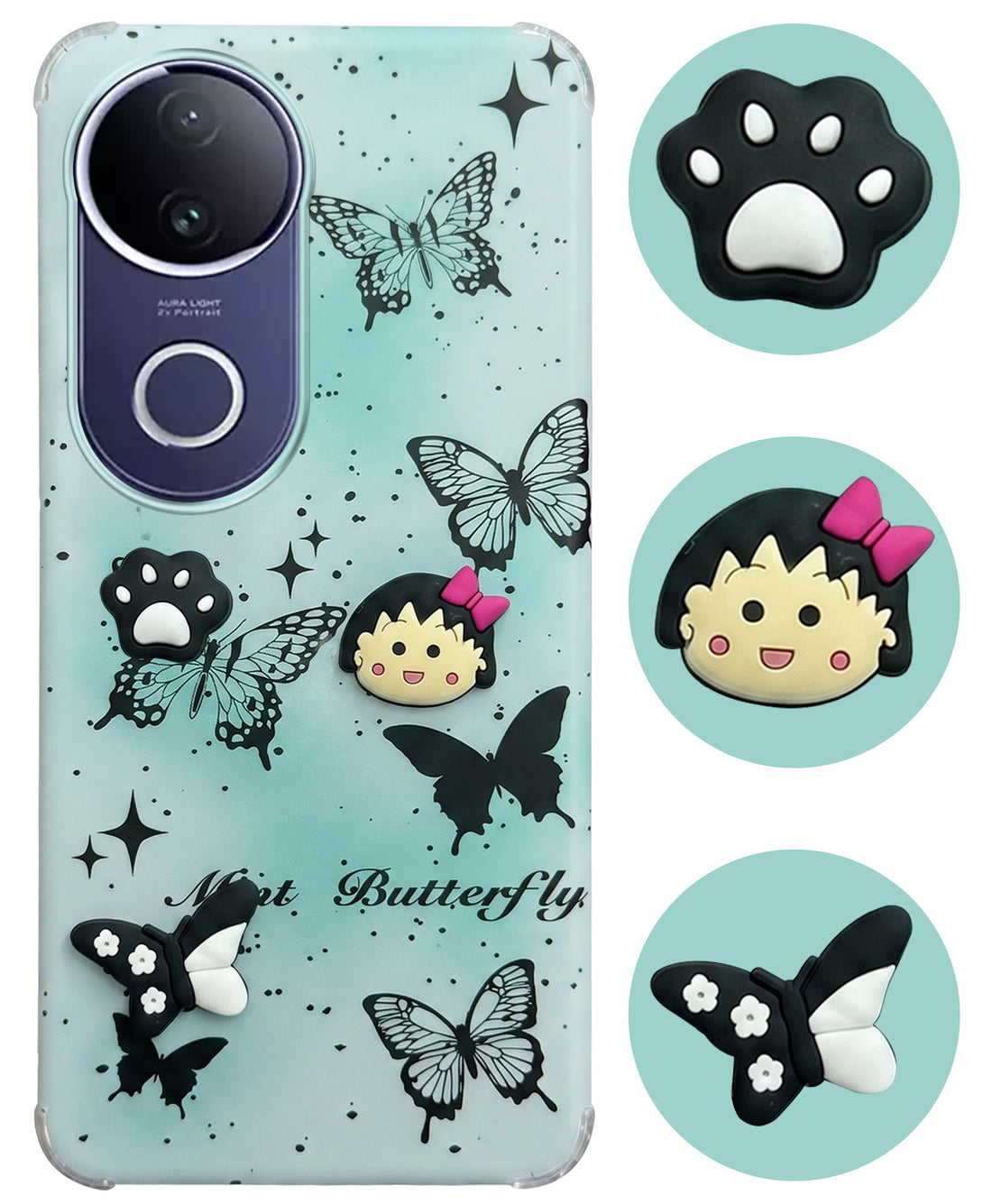 For Vivo T4R Back Cover Case (3D Cute Cartoons | Hard Back Side Soft | Matte Premium Finish | HD Printing)