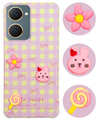 For Vivo Y18 | Y18e | Y03 | Y18i | Y18t Back Cover Case (3D Cute Cartoons | Hard Back Side Soft | Matte Premium Finish | HD Printing)