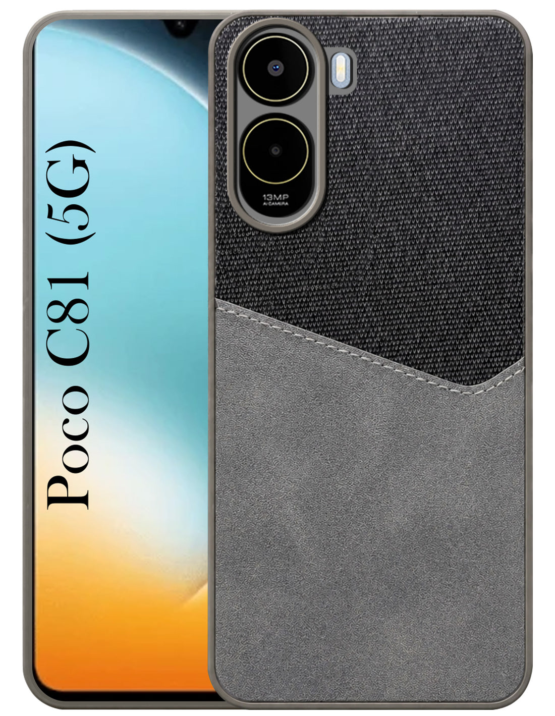 For Poco C81 5G Back Cover Case (Dual Colour Stitch | Professional Minimalist Feel | Soft and Flexible)