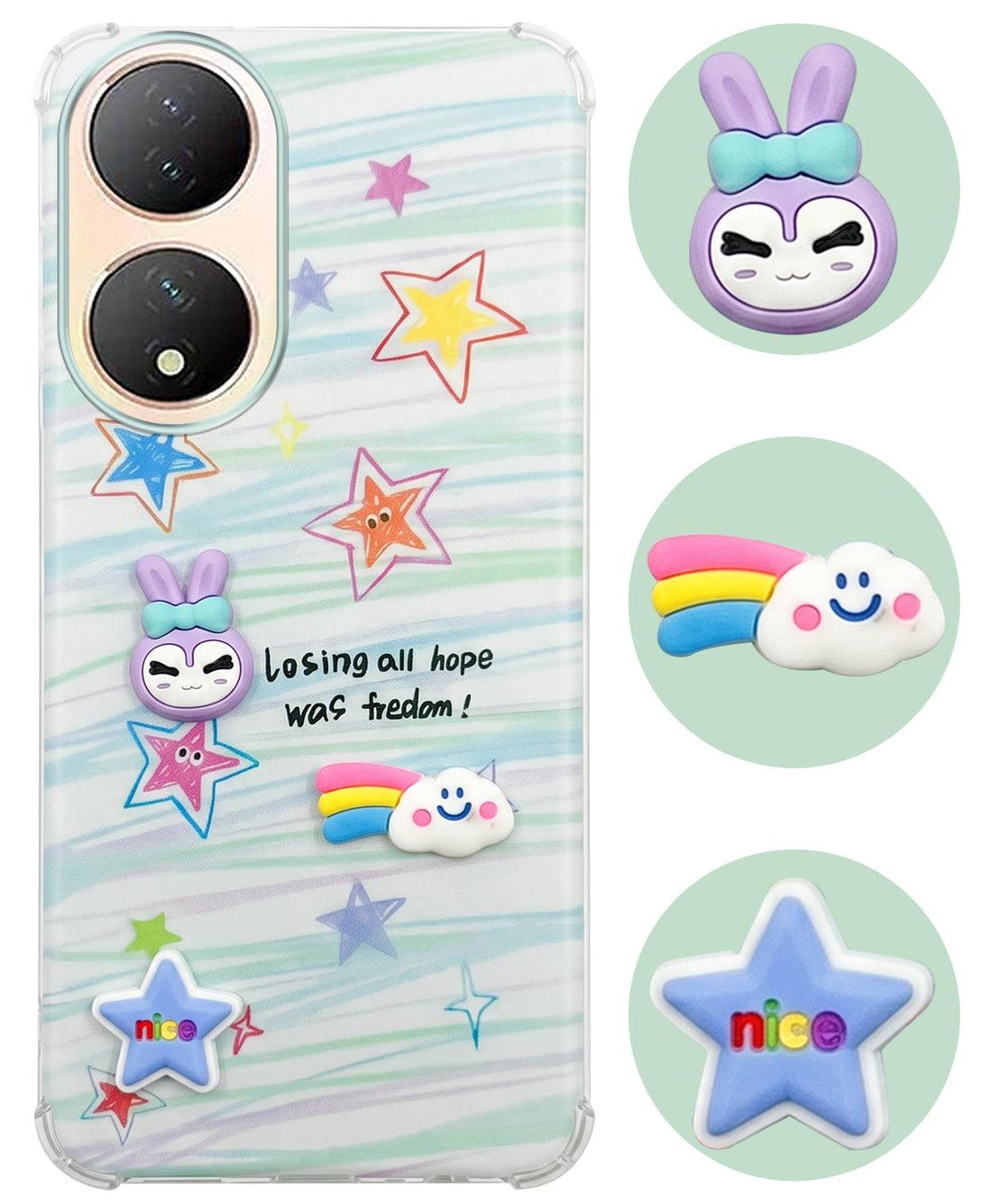 For Vivo Y100 Back Cover Case (3D Cute Cartoons | Hard Back Side Soft | Matte Premium Finish | HD Printing)