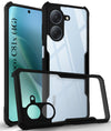 For Poco C81x Back Cover Case Hybrid (Shockproof with Polycarbonate Clear Panel | Professional Black)