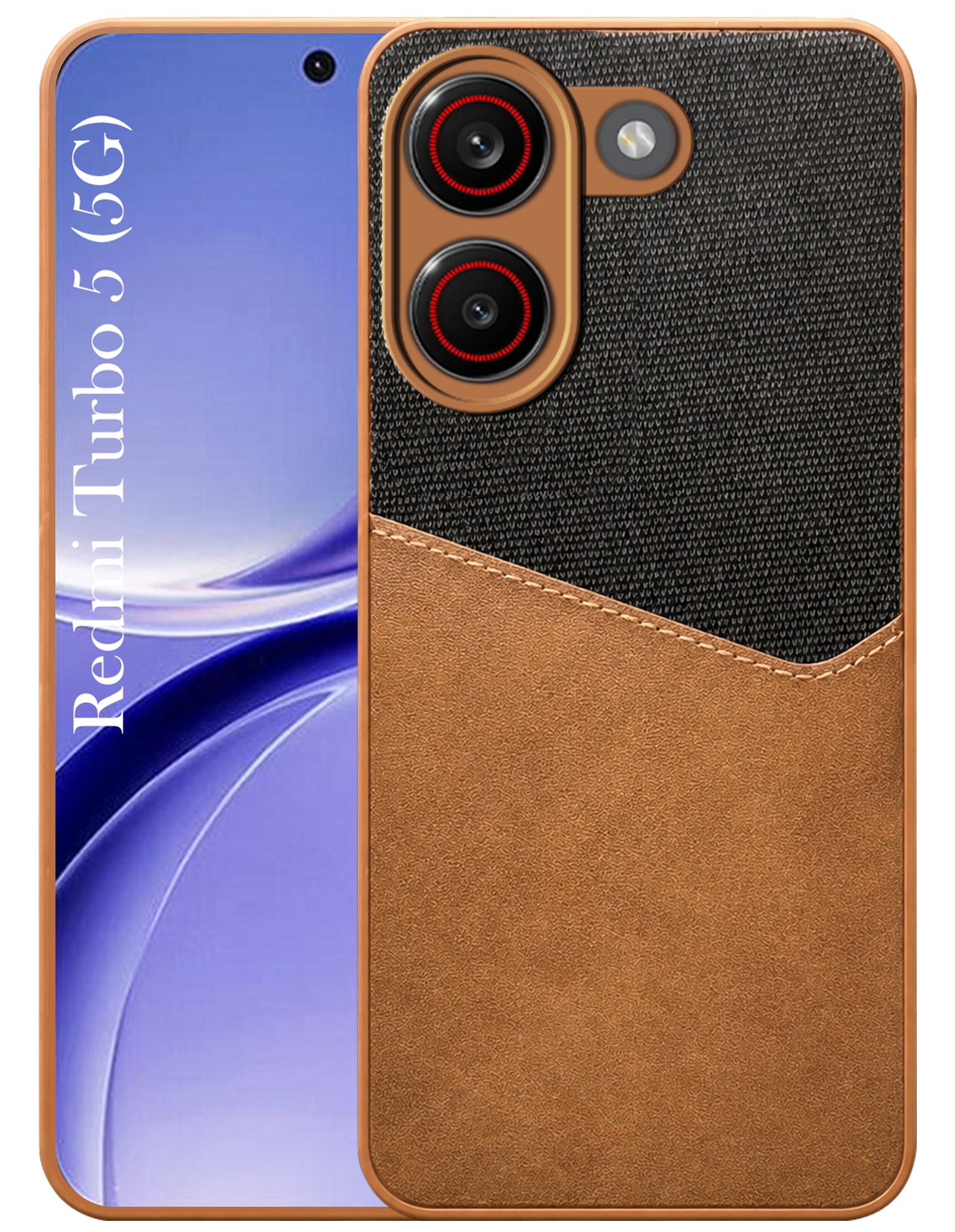 For Redmi Turbo 5 Back Cover Case (Dual PU Leather Stitch | Professional Minimalist | Soft and Flexible)