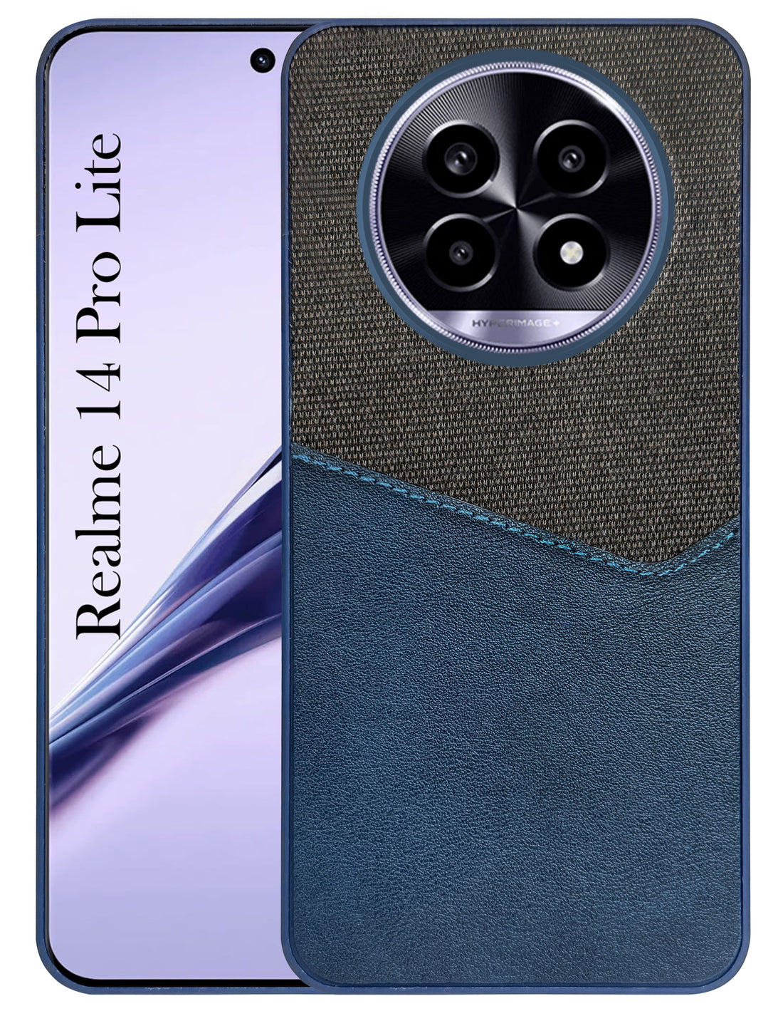 For Realme 14 Pro Lite Back Cover Case (Dual PU Leather Stitch | Professional Minimalist | Soft and Flexible)
