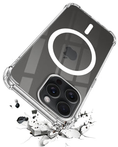 For Apple iPhone 15 Pro Back Cover Shockproof Crystal-Clear (Magsafe Wireless Support | Drop & Camera Protection | Hard Polycarbonate)
