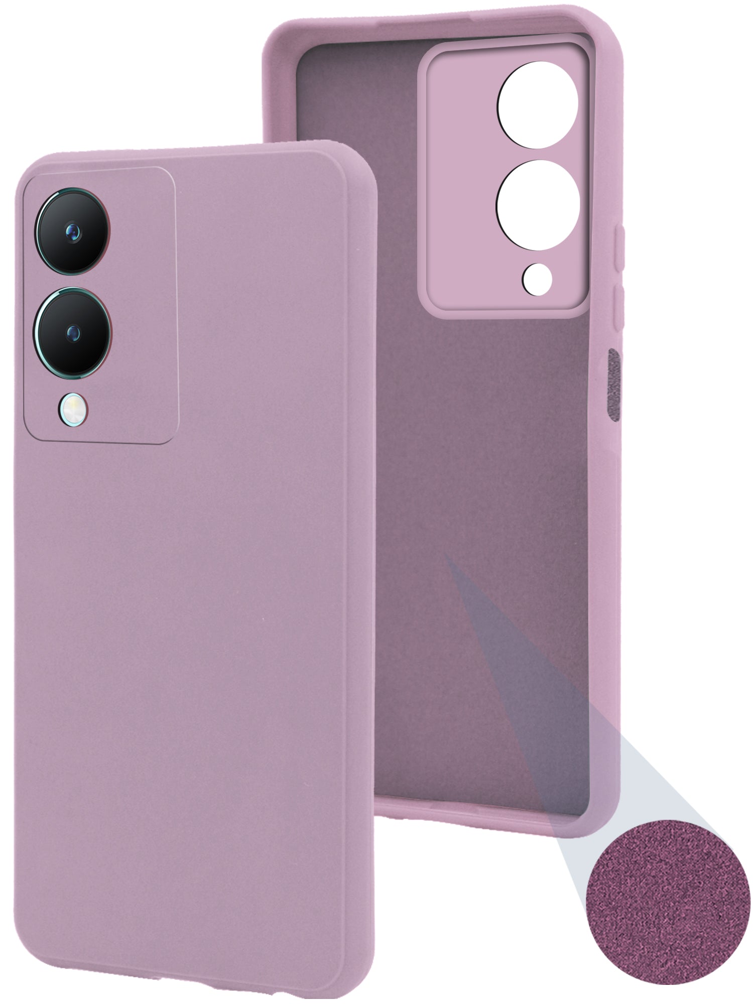 For VIVO Y28 5G Back Cover Case (Matte Finish Silicone with Inside Fiber Cloth |Black)