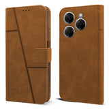 For Tecno Spark 20 Pro Flip Cover Case ( Stitched Leather with Magnetic Closure)