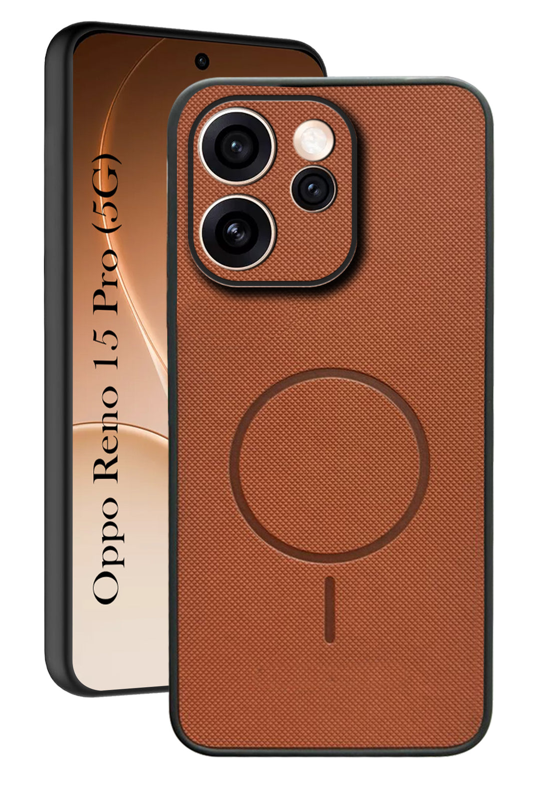 For Oppo Reno15 Pro 5G Back Cover Case PU Leather (Texture Grip Design | Professional Minimalist | Camera Protection | Soft and Flexible)