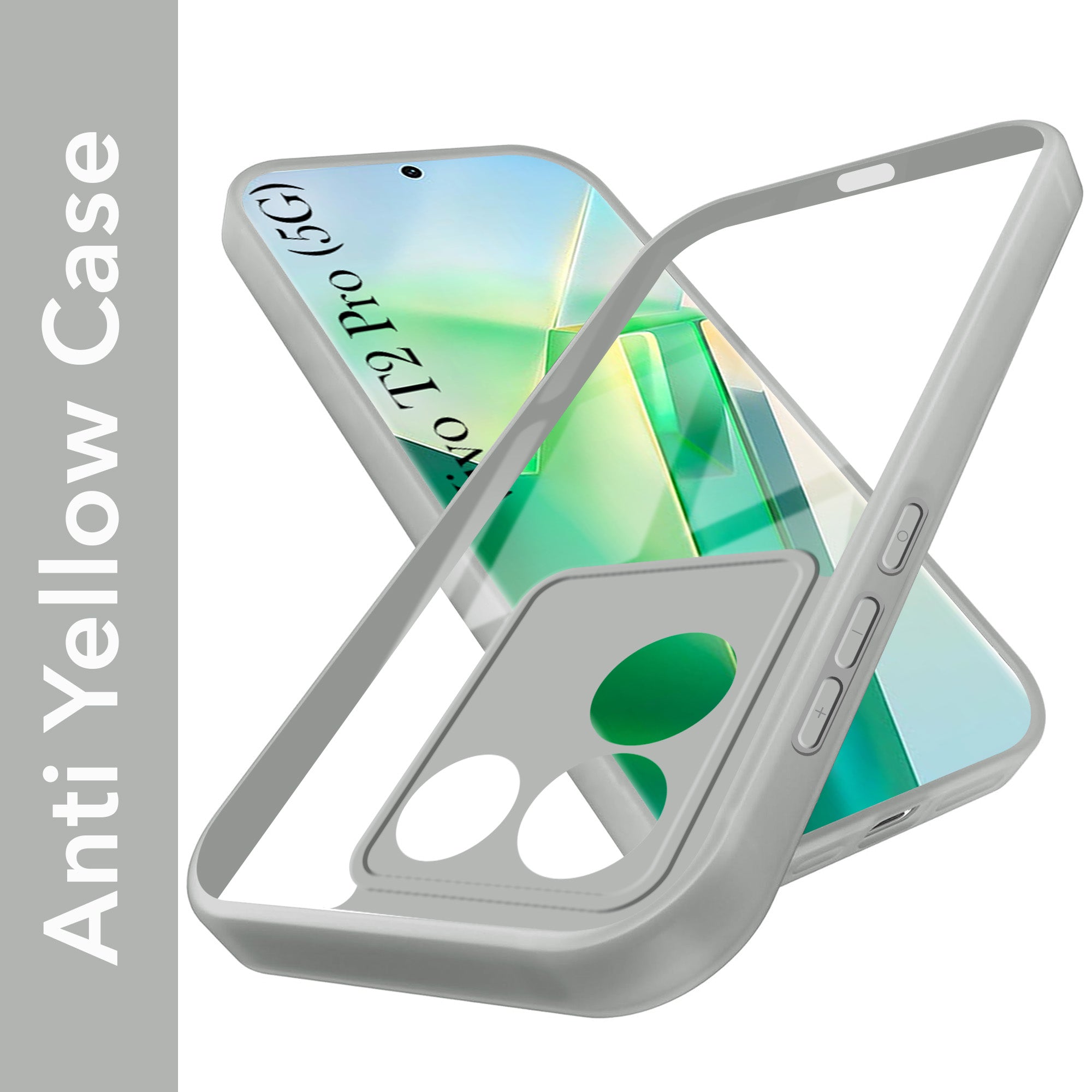 For Vivo T2 Pro Back Cover Case Ultra-Hybrid (Lifetime Anti Yellow | Anti Scratch | Crystal Clear Shockproof)
