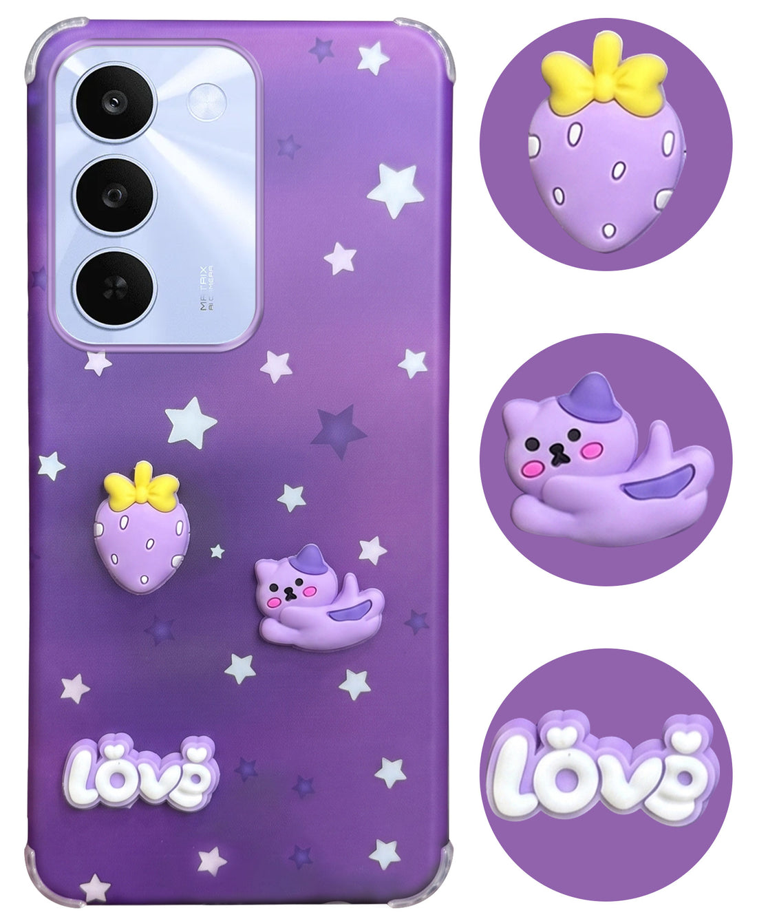 For Realme C83 5G Back Cover Case (3D Cute Cartoons | Hard Back Side Soft | Matte Premium Finish | HD Printing)