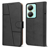 For Vivo Y27 Flip Cover Case (Stitched Leather with Magnetic Closure)