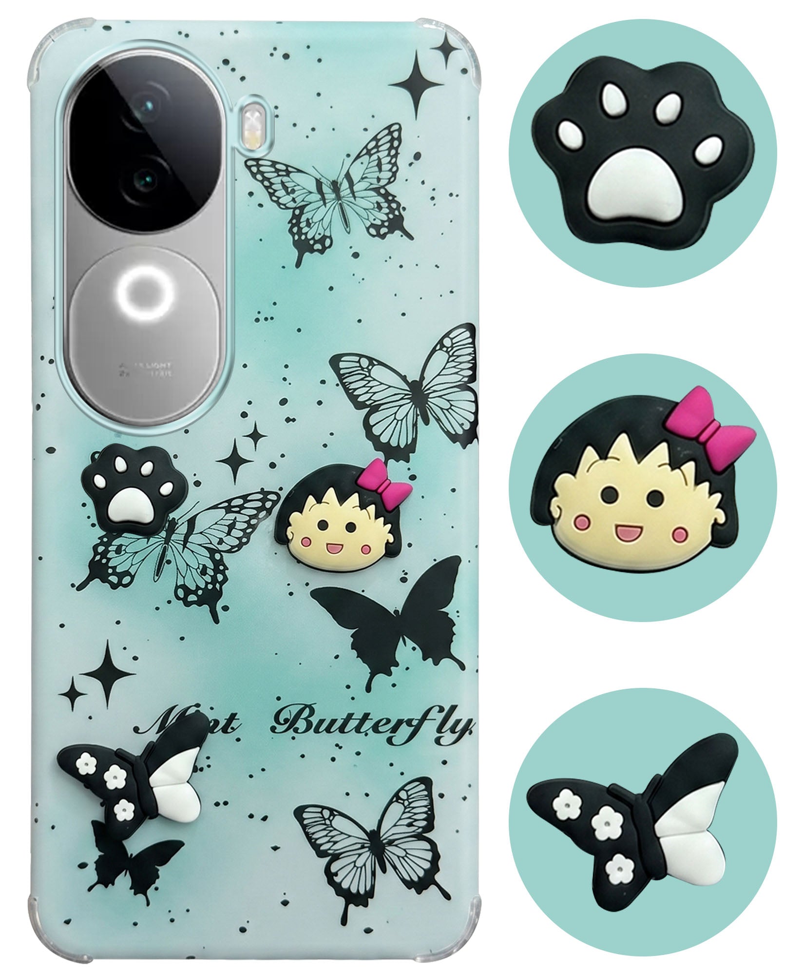 For Vivo iQOO Z9s Back Cover Case (3D Cute Cartoons | Hard Back Side Soft | Matte Premium Finish | HD Printing)