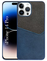 For Apple iPhone 14 Pro Back Cover Case (Dual PU Leather Stitch | Professional Minimalist | Soft and Flexible)