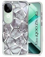 For Vivo iQOO Z9s  Back Cover Case ( Dual Design Glitter Sparkle and Detachable Diamond Print Case | Soft and Flexible)