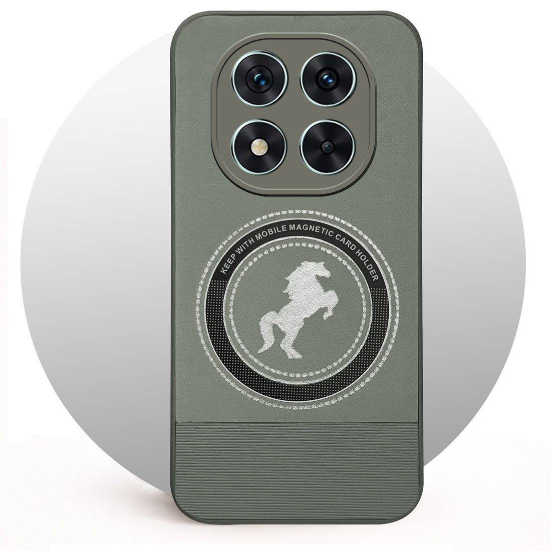 For Redmi Note 14 Pro Back Cover Case PU Leather Finish (Professional Minimalist Texture | MagSafe Compatile | Camera Protection | Sleek Sober Formal)