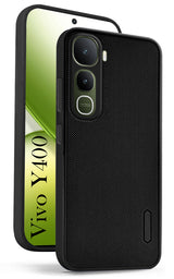 For Vivo Y400 Back Cover Case (Textured Grip Design | Micro-Fiber Cloth Inside | Slim and Light Weight | Soft Touch and Feel)