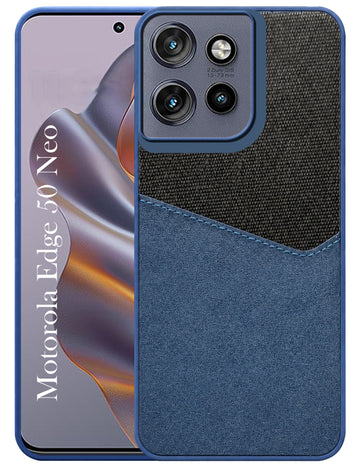 For Motorola Moto Edge 50 Neo Back Cover Case (Dual PU Leather Stitch | Professional Minimalist | Soft and Flexible)