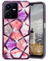 For VIVO Y22 | VIVO Y22s Back Cover Case (Dual Design Glitter Sparkle and Detachable Diamond Print Case | Soft and Flexible)